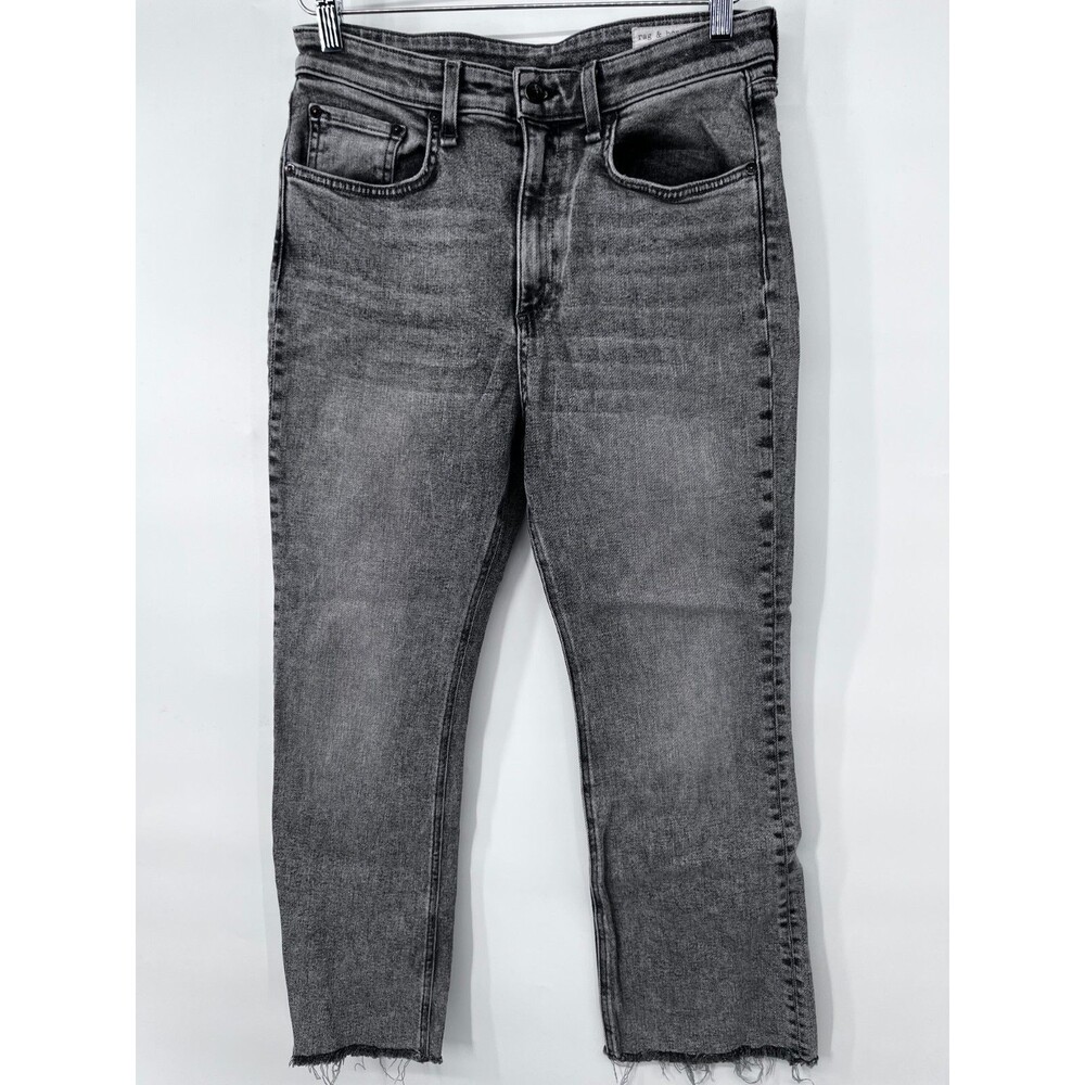 Rag And Bone Women's New York "Nina" High-Rise Ankle Flare Size 30 gray jeans